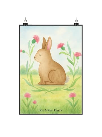 Mr. & Mrs. Panda Bild Hase Sitzen Design ohne Spruch in Weiß