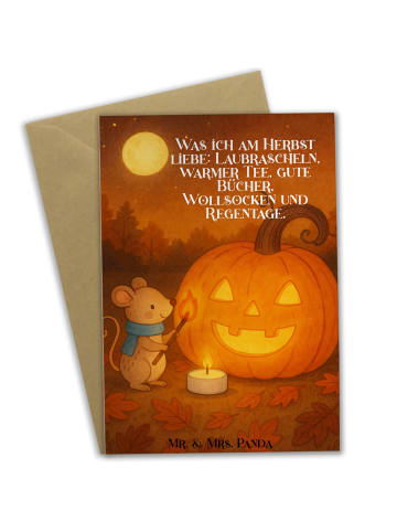 Mr. & Mrs. Panda Grußkarte Kürbis Maus Design mit Spruch in Weiß