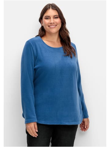 sheego Fleeceshirt in jeansblau