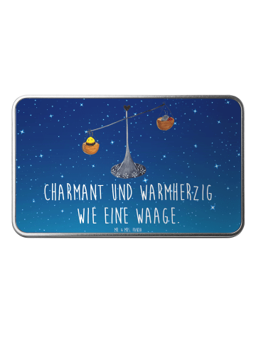 Mr. & Mrs. Panda Aufbewahrungsbox Sternzeichen Waage mit Spruch in Sternenhimmel Blau