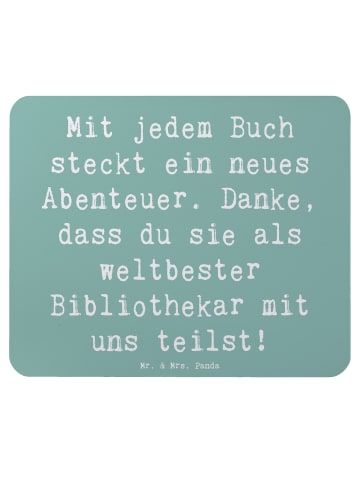 Mr. & Mrs. Panda Mauspad Spruch Bibliothekar Abenteuer mit Spruch in Meeresbrise