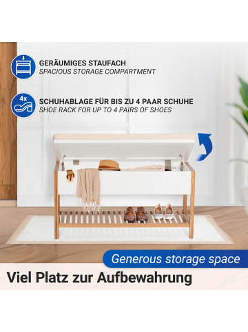 Wenko Schuhbank mit Staufach Finja, Schuhbank mit Staufach Mod. Finja in natur