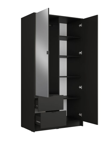 Feldmann-Wohnen Kleiderschrank Katania schwarz / Eiche Artisan 101 / 54,5cm / 200,5cm
