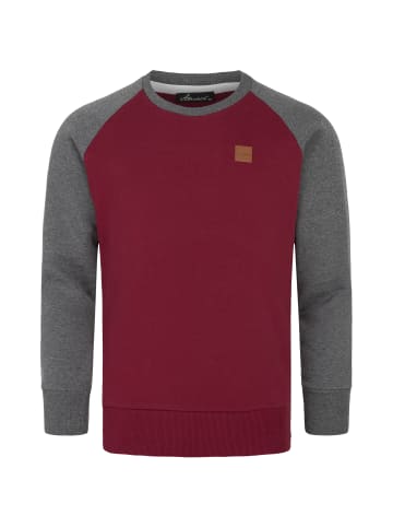 Amaci&Sons Sweatshirt mit Rundhalsausschnitt MILWAUKEE in Bordeaux/Anthrazit