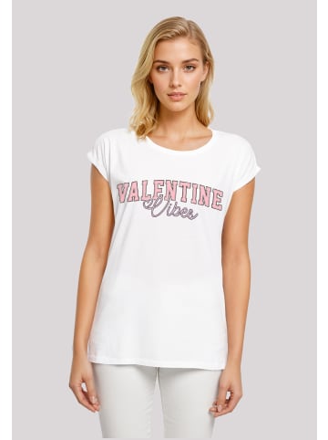 F4NT4STIC Extended Shoulder T-Shirt Valentinstag Valentine Vibes in weiß