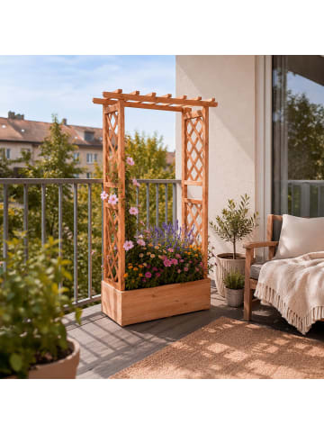 relaxdays Pflanzkasten-Rankgitter in Orange - (B)78 x (H)152 x (T)36 cm