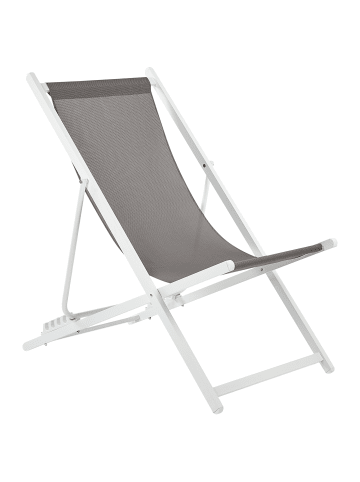 Beliani Gartenliege LOCRI II in Grau/Weiß - (W) 60 x (H) 79 x (L) 95 cm