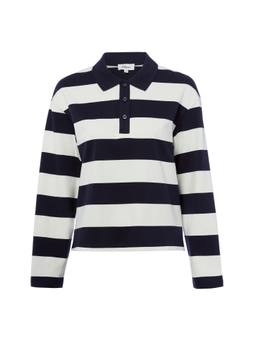 s.Oliver Langarm-Poloshirt in ecru marine