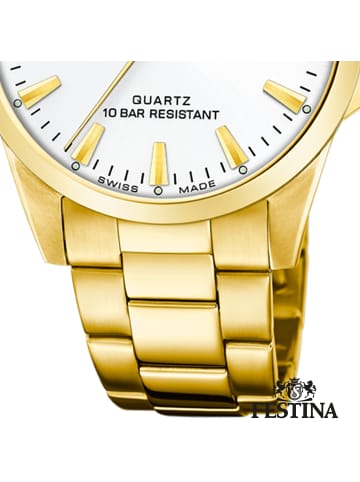 Festina Analog-Armbanduhr Festina Swiss Made gold groß (ca. 41mm)