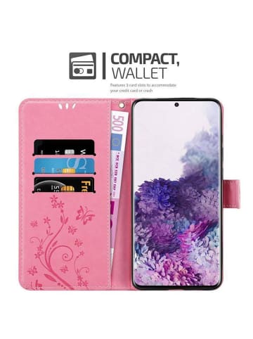 cadorabo Hülle für Samsung Galaxy S20 Blumen Design in FLORAL ROSA