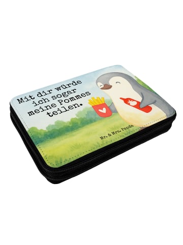 Mr. & Mrs. Panda Federtasche Pinguin Pommes Design mit Spruch in Weiß