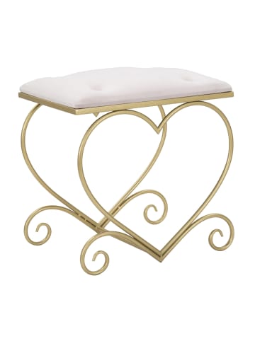 Mauro Ferretti Herzförmiger Hocker aus rosa Stoff, 50 x 37,5 x 51,5 cm