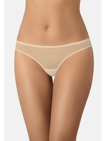 Teyli Brasilianische Slip mit floraler Spitze Lacea in beige