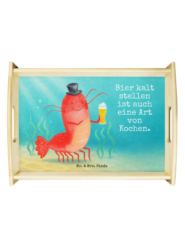Mr. & Mrs. Panda Serviertablett Hummer Weizen Design mit Spruch in Weiß