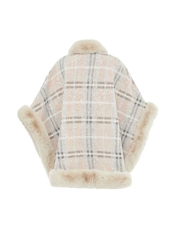 osha Damen Poncho in Beige Mehrfarbig