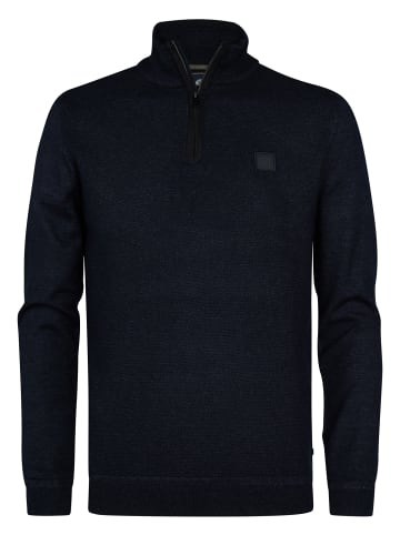 Petrol Industries Pull Zippé Demi-Zip en Maille Helena in Schwarz