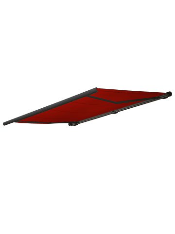 MCW Elektrische Kassettenmarkise H122, Polyester bordeaux-rot, Rahmen anthrazit