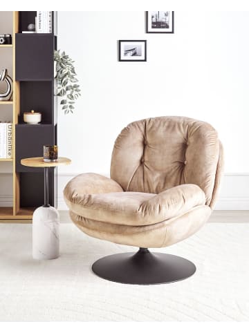 Beliani Sessel NOLVIK in Beige/Schwarz - (W) 82 x (H) 82 x (L) 85 cm