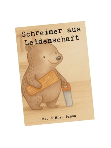 Mr. & Mrs. Panda Postkarte Schreiner Leidenschaft Design mit Spruch in Weiß