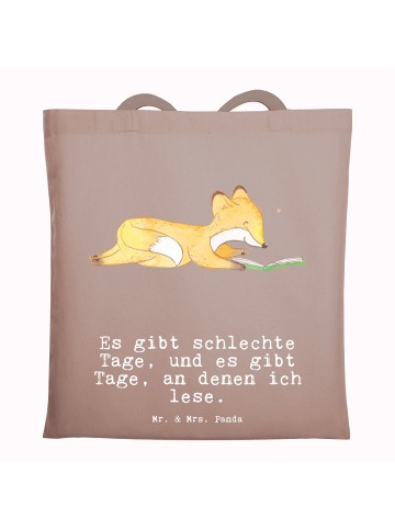 Mr. & Mrs. Panda Beutel Fuchs Lesen mit Spruch in Braun Pastell