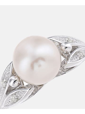 Diamant L'éternel Ring aus 375 Weißgold mit 0.03 Karat Diamant mit Perle