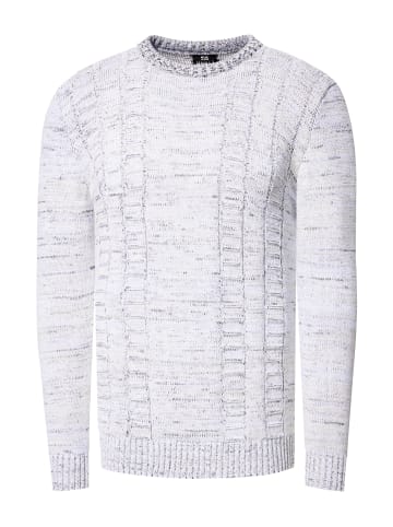 Rusty Neal Grobstrick mit Kontrastfarben Rundhals-Pullover in Weiß