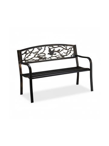 relaxdays Gartenbank 2 Sitzer in Schwarz-Bronze