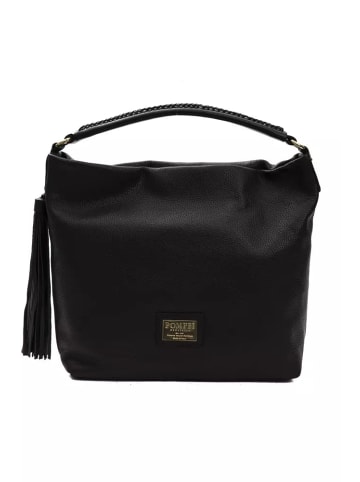 Pompei Donatella Schwarz Leder Damen Schulter Tasche