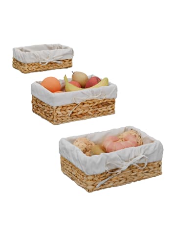 relaxdays 3 tlg. Brotkorb-Set in Natur/ Creme