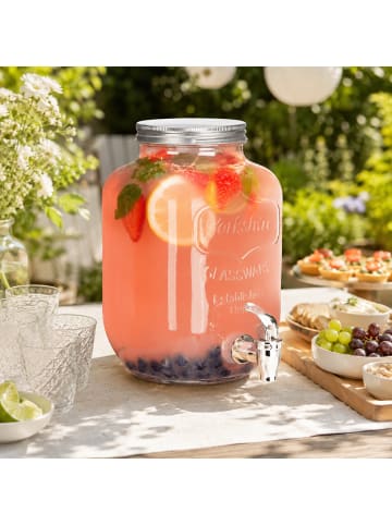 relaxdays Getränkespender in Transparent - 3,5 l