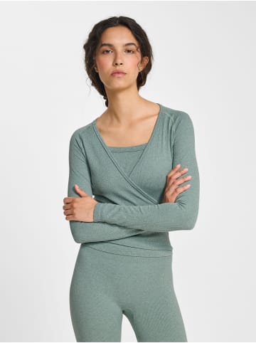 Hummel T-Shirt Hmlyoga Multisport Damen in CHINOIS GREEN MELANGE