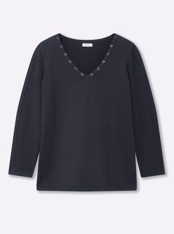 sheego Pullover in tiefblau