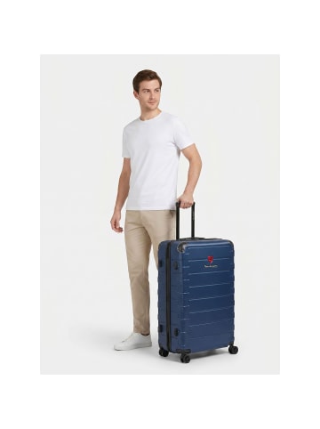 Tonino Lamborghini Milano 4-Rollen Trolley XL 83 cm Sondergrösse mit Dehnfalte navy