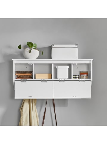 SoBuy Wandgarderobe in Weiß - (B)78 x (H)30 x (T)20cm