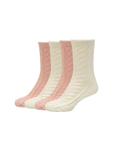 s.Oliver Socken cosy cable knit 4er Pack blanc