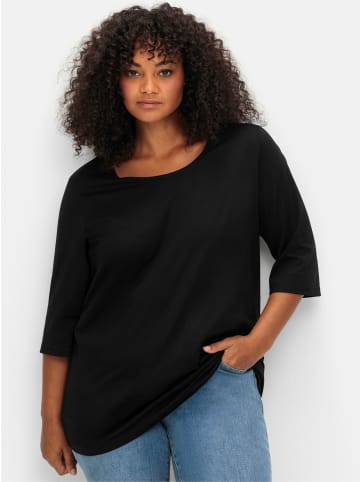 sheego 3/4-Arm-Shirt in schwarz