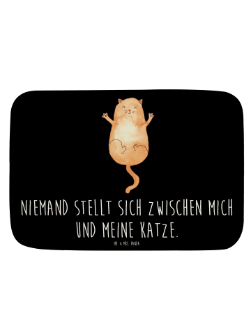 Mr. & Mrs. Panda Badematte Katze Umarmen mit Spruch in Schwarz