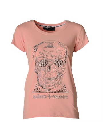 Roberto Geissini Diamond Skull T-Shirt Rosa