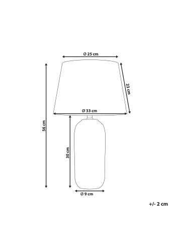 Beliani Tischleuchten AIBONITO in Weiß/Blau - (W) 33 x (H) 56 x (L) 33 cm