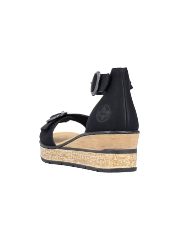 rieker Nabukino Keilriemensandalen Schwarz