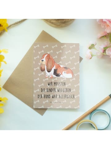 Mr. & Mrs. Panda Klappkarte Hund Basset Hound mit Spruch in Hundeglück