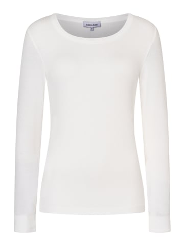 More & More glänzendes Langarm-Rippshirt in offwhite