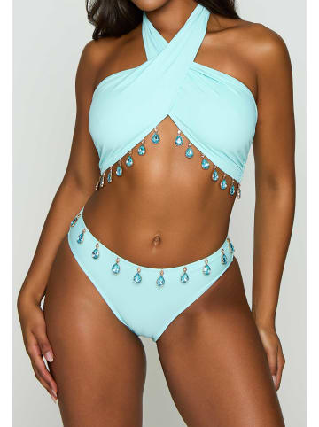 Moda Minx Bikinioberteil Hera Fixed Droplet Cross Over Top in Blue