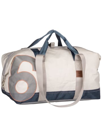 360 grad Sporttasche Kutter XL in Weiß/Balken Blau/Zahl Hellgrau