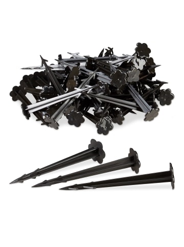 relaxdays 200x Erdnägel in Schwarz