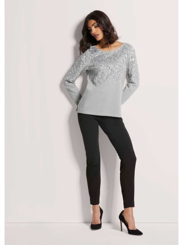 MADELEINE Glitzeroberteil mit funkelnden Details in graumelange / silberfarben