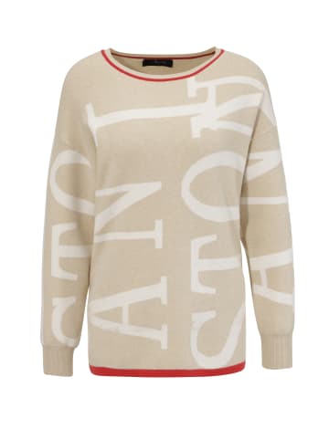 Aniston CASUAL Strickpullover in beige-wollweiß-rot
