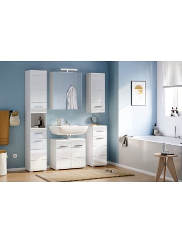 xonox.home Hängeschrank in weiß/weiß hochglanz - (B) 30 x (H) 77 x (T) 23