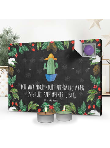 Mr. & Mrs. Panda Duftkerzen Adventskalender Kaktus Hut mit Spruch in Kreidetafel