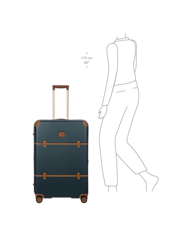 BRIC`s Bellagio 4 Rollen Trolley 76 cm mit Dehnfalte blau-tabak